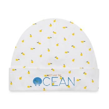 Ocean Love - Baby Premium Organic Mütze - Weiß/Zitronengelb - Vorne