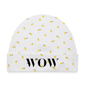 WOW - Baby Premium Organic Mütze - Weiß/Zitronengelb - Vorne