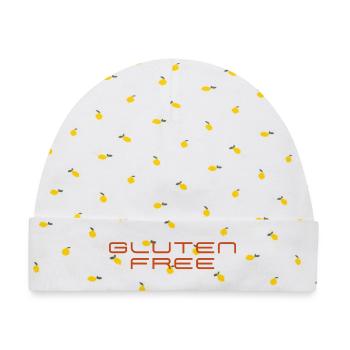Gluten Free - Baby Premium Organic Mütze - Weiß/Zitronengelb - Vorne