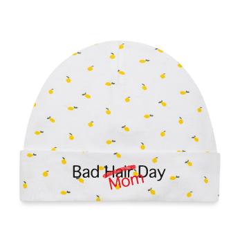 Bad Mom Day Humor Text - Baby Premium Organic Mütze - Weiß/Zitronengelb - Vorne