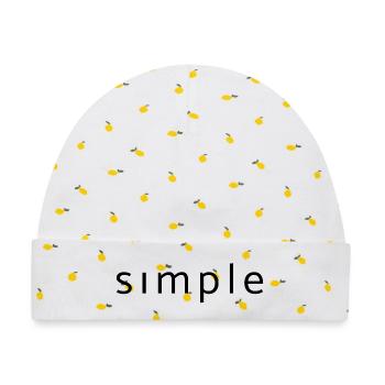 Simple - Baby Premium Organic Mütze - Weiß/Zitronengelb - Vorne