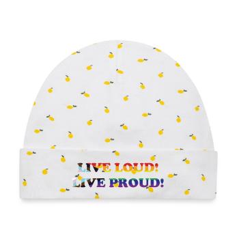 Queer - Live Loud - Live Proud - Baby Premium Organic Mütze - Weiß/Zitronengelb - Vorne