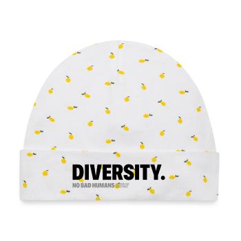 Diversity - Baby Premium Organic Mütze - Weiß/Zitronengelb - Vorne