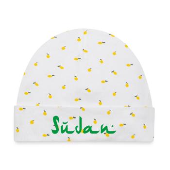 Sudan - Baby Premium Organic Mütze - Weiß/Zitronengelb - Vorne
