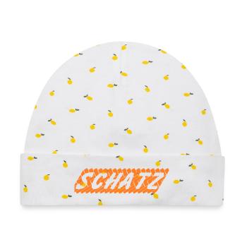  Schatz - Baby Premium Organic Mütze - Weiß/Zitronengelb - Vorne