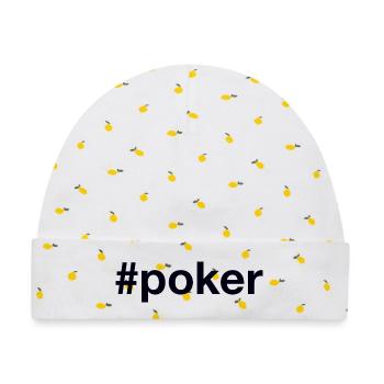 Poker Hashtag - Baby Premium Organic Mütze - Weiß/Zitronengelb - Vorne