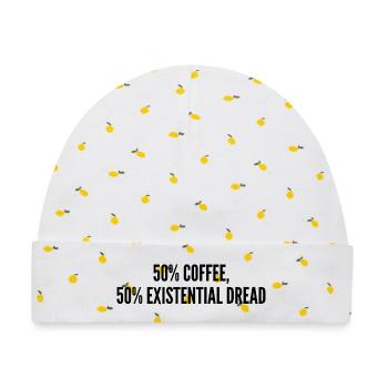 50% Kaffee 50% Existenzangst - Baby Premium Organic Mütze - Weiß/Zitronengelb - Vorne