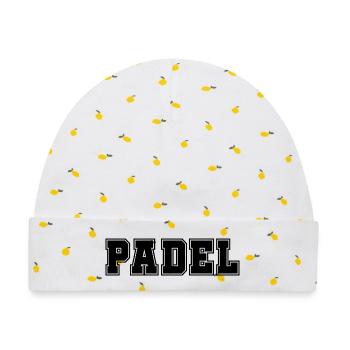 Padel Bold - Baby Premium Organic Mütze - Weiß/Zitronengelb - Vorne
