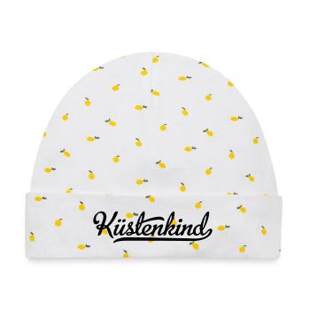 Küstenkind - Baby Premium Organic Mütze - Weiß/Zitronengelb - Vorne