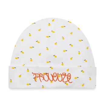 Provence Souvenir - Baby Premium Organic Mütze - Weiß/Zitronengelb - Vorne