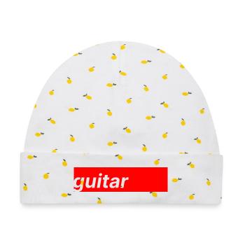 Guitar - Baby Premium Organic Mütze - Weiß/Zitronengelb - Vorne