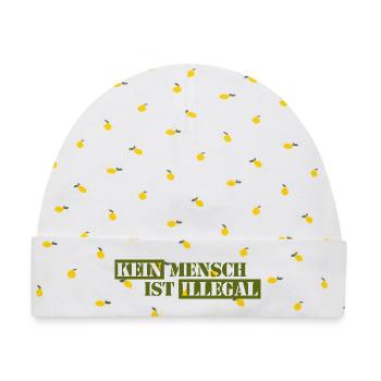 Kein Mensch ist illegal - Migration - Illegalität - Baby Premium Organic Mütze - Weiß/Zitronengelb - Vorne