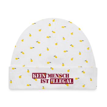 Kein Mensch ist illegal - Migration - Illegalität - Baby Premium Organic Mütze - Weiß/Zitronengelb - Vorne