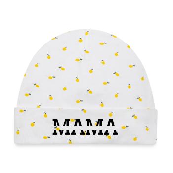 Mamma - Baby Premium Organic Mütze - Weiß/Zitronengelb - Vorne