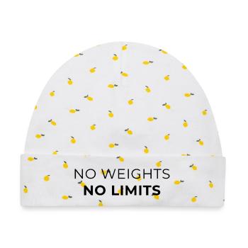 No weights - No limits - Calisthenics - Baby Premium Organic Mütze - Weiß/Zitronengelb - Vorne