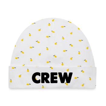 Crew - Baby Premium Organic Mütze - Weiß/Zitronengelb - Vorne
