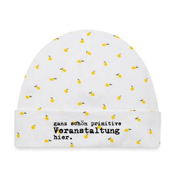 Primitive Veranstaltung T-Shirt - Baby Premium Organic Mütze - Weiß/Zitronengelb - Vorne