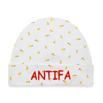 Antifa - red - Baby Premium Organic Mütze - Weiß/Zitronengelb - Vorne