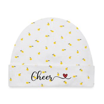 Cheer - Baby Premium Organic Mütze - Weiß/Zitronengelb - Vorne