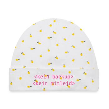 Kein Backup Kein Mitleid Pink - Baby Premium Organic Mütze - Weiß/Zitronengelb - Vorne