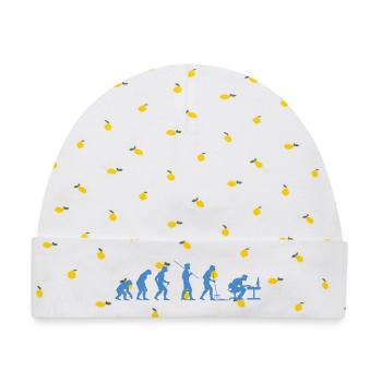 Evolution - Baby Premium Organic Mütze - Weiß/Zitronengelb - Vorne