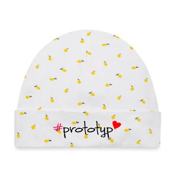 Prototyp Hashtag Spruch T-Shirt - Baby Premium Organic Mütze - Weiß/Zitronengelb - Vorne