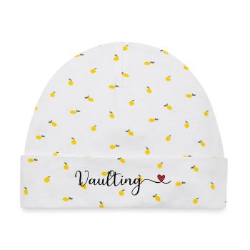 Vaulting Heart - Baby Premium Organic Mütze - Weiß/Zitronengelb - Vorne