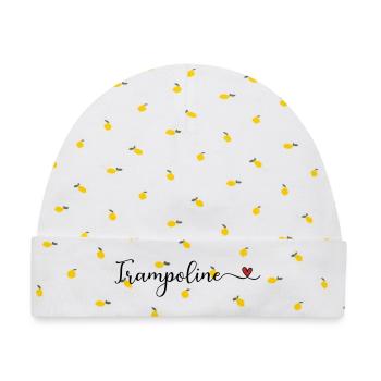 Trampolin - Baby Premium Organic Mütze - Weiß/Zitronengelb - Vorne