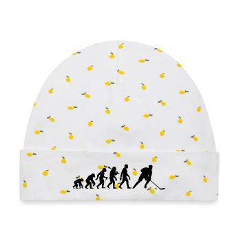Eishockey Evolution Für Eishockey Spieler - Baby Premium Organic Mütze - Weiß/Zitronengelb - Vorne