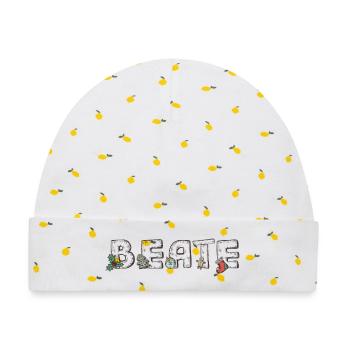 Beate Weihnachtszauber - Baby Premium Organic Mütze - Weiß/Zitronengelb - Vorne