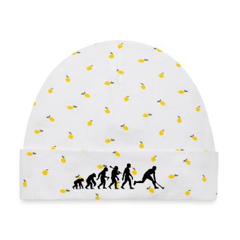 Feldhockey Evolution Für Hockey Spieler Sport - Baby Premium Organic Mütze - Weiß/Zitronengelb - Vorne