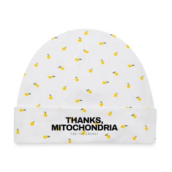 Biologie - Thanks Mitochondria - Wissenschaft - Baby Premium Organic Mütze - Weiß/Zitronengelb - Vorne