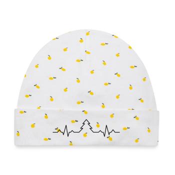 Weihnachtsbaum EKG - Herzschlag Weihnachten - Baby Premium Organic Mütze - Weiß/Zitronengelb - Vorne