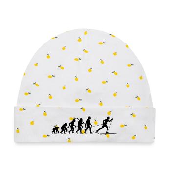 Langlauf Evolution Skilanglauf Für Ski Langläufer - Baby Premium Organic Mütze - Weiß/Zitronengelb - Vorne