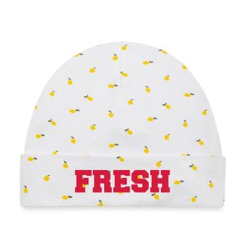 fresh - Baby Premium Organic Mütze - Weiß/Zitronengelb - Vorne