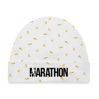 marathon - Baby Premium Organic Mütze - Weiß/Zitronengelb - Vorne