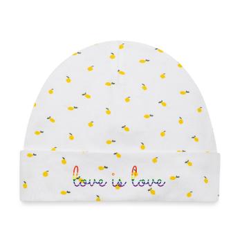 love is love - Baby Premium Organic Mütze - Weiß/Zitronengelb - Vorne