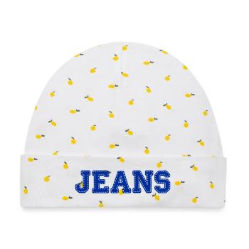 JEANS - Baby Premium Organic Mütze - Weiß/Zitronengelb - Vorne