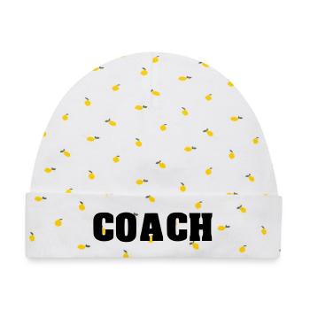 coach coaching - Baby Premium Organic Mütze - Weiß/Zitronengelb - Vorne