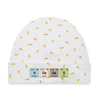 Vogesen in periodischen Elementen - Baby Premium Organic Mütze - Weiß/Zitronengelb - Vorne