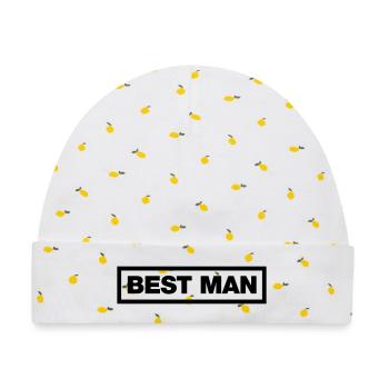 Best Man - Baby Premium Organic Mütze - Weiß/Zitronengelb - Vorne