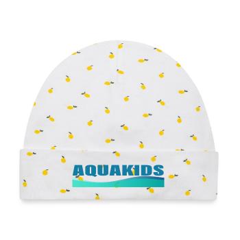 AQUAKIDS - Baby Premium Organic Mütze - Weiß/Zitronengelb - Vorne