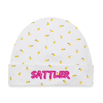 Geschenk für Sattler - Baby Premium Organic Mütze - Weiß/Zitronengelb - Vorne