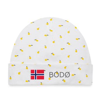 Norway Flag - Bodo - Norge - Norwegen - Baby Premium Organic Mütze - Weiß/Zitronengelb - Vorne