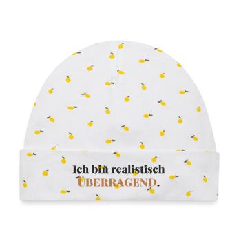 Ich bin realistisch überragend  - Baby Premium Organic Mütze - Weiß/Zitronengelb - Vorne