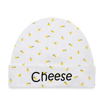 CHEESE - Baby Premium Organic Mütze - Weiß/Zitronengelb - Vorne