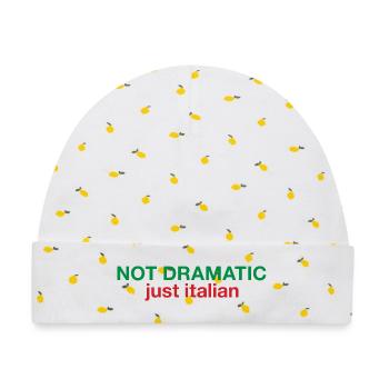 Not dramatic just Italian  - Baby Premium Organic Mütze - Weiß/Zitronengelb - Vorne
