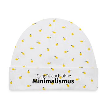 Minimalismus weglassen - Baby Premium Organic Mütze - Weiß/Zitronengelb - Vorne