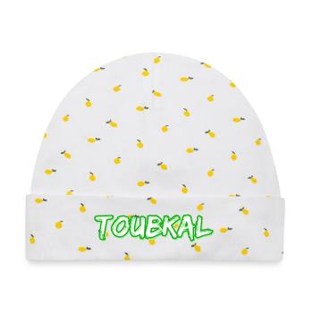 Toubkal als Trekking - Baby Premium Organic Mütze - Weiß/Zitronengelb - Vorne