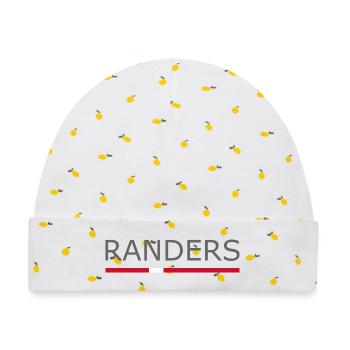 Randers - Denmark Flag - Dänemark - Baby Premium Organic Mütze - Weiß/Zitronengelb - Vorne